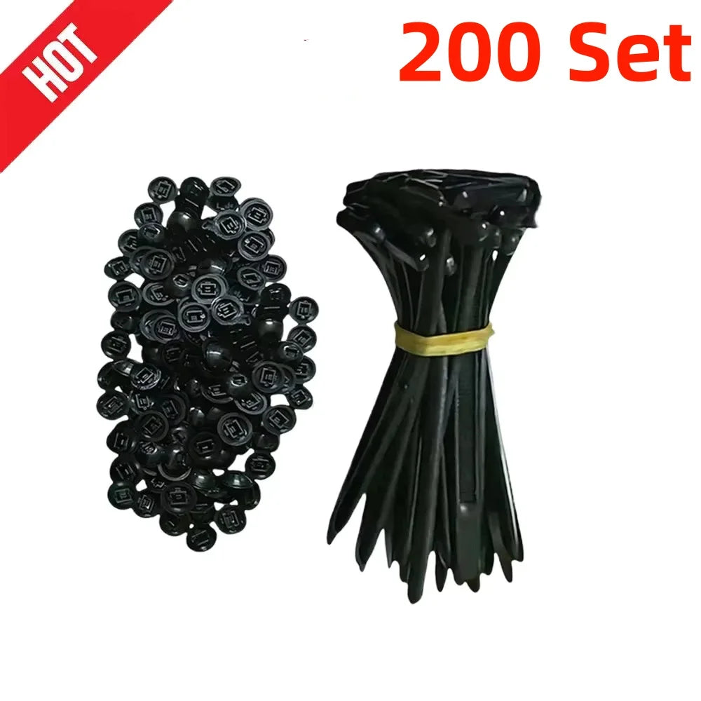 Universal Nylon Cable Tie Clips Car Auto Fastener Screw Replacement Auto Fastener Clips Nixie 200SET
