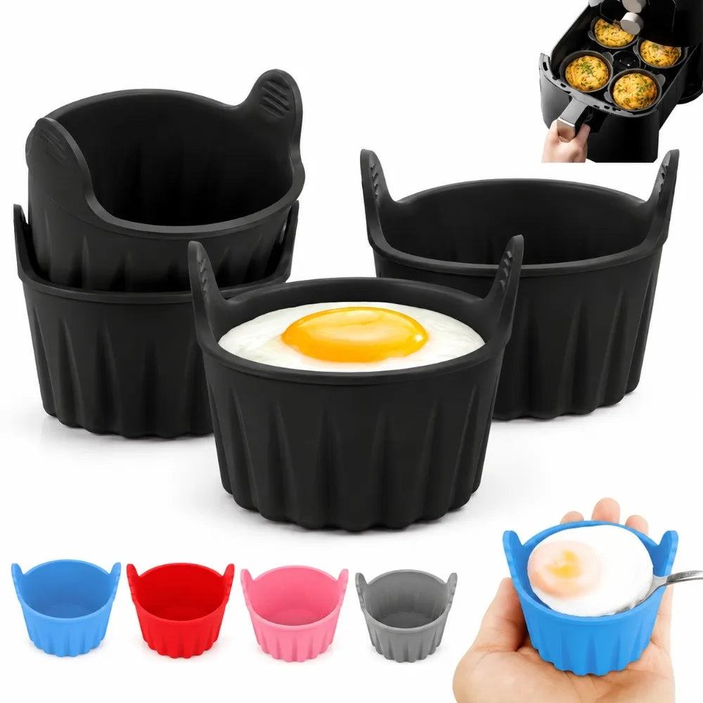4PCS Non-Stick Silicone Air Fryer Muffin & Cupcake Molds Silicone Baking Molds Nixie