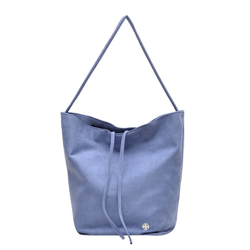 Korean Retro Suede Bucket Bag – Women's Shoulder Tote Suede Bucket Bag Nixie