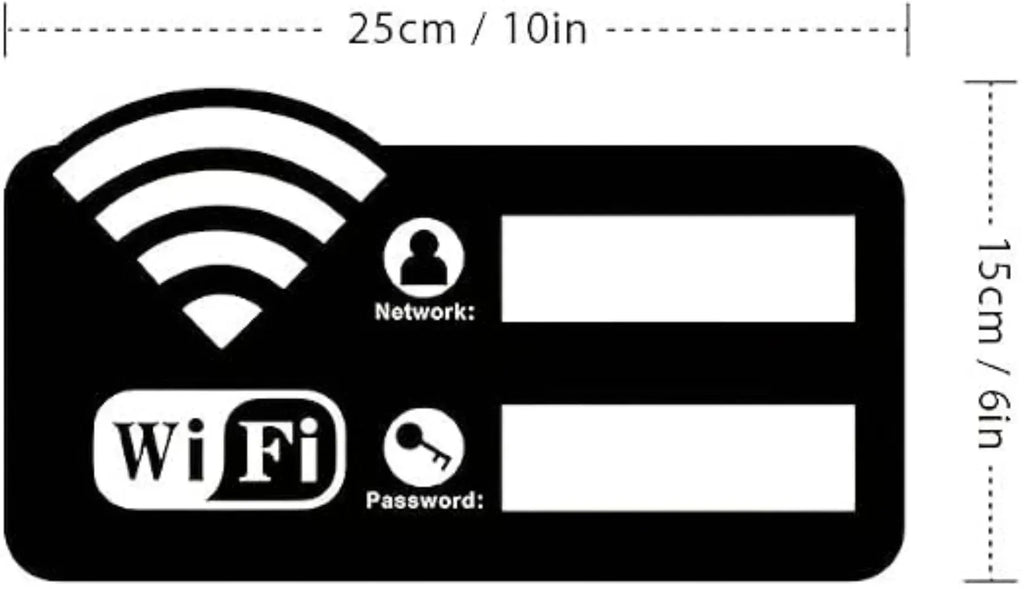 WiFi Password Wall Plaque – Self-Adhesive Wooden Sign + Pen WiFi Wall Sign Nixie
