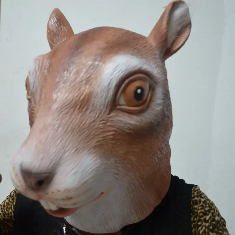 Cute Squirrel Full Head Latex Mask – Halloween Cosplay Animal Halloween Costume Mask Nixie