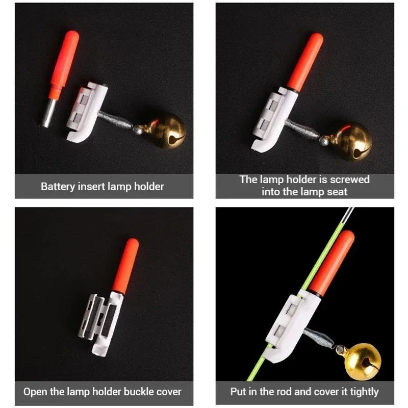5Pcs LED Fishing Bite Alarm Light Stick Rod Bell CR425 Fishing Bite Alarm Nixie