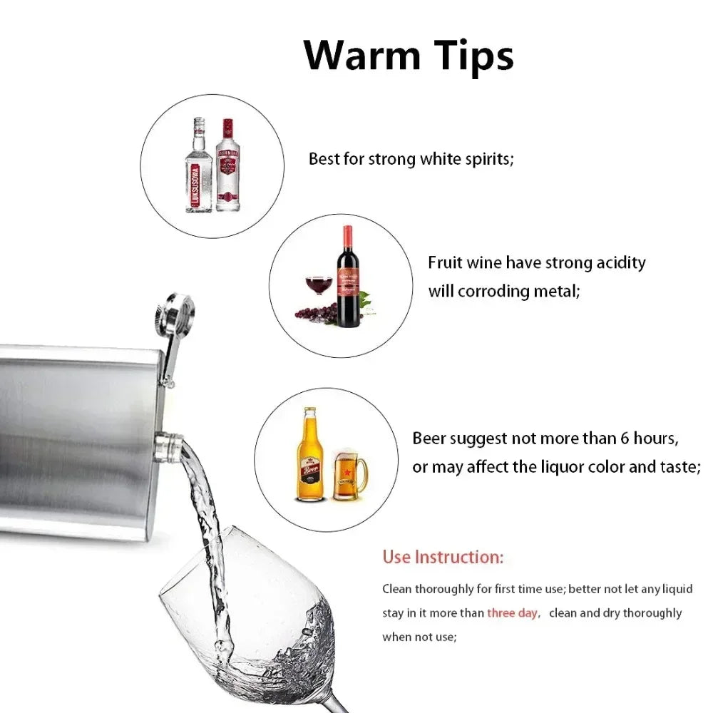 FEB.WIND Stainless Steel Leakproof Pocket Flask | Travel Gift