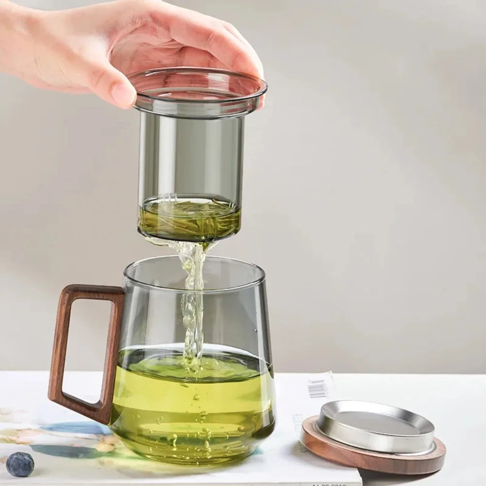 Glass Tea Cup with Lid – Heat-Resistant for Loose Leaf & Blooming Tea Glass Tea Cup Nixie