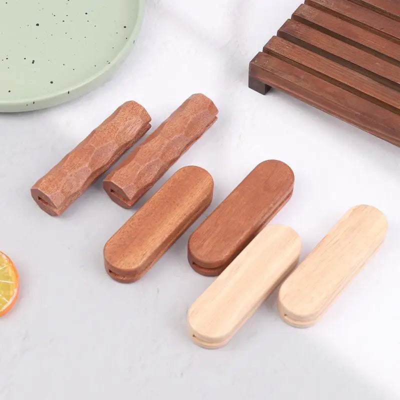 2Pcs Grilling Pan Sapele Wood Insulation Grip Anti-Scald Grilling Pan Set Nixie