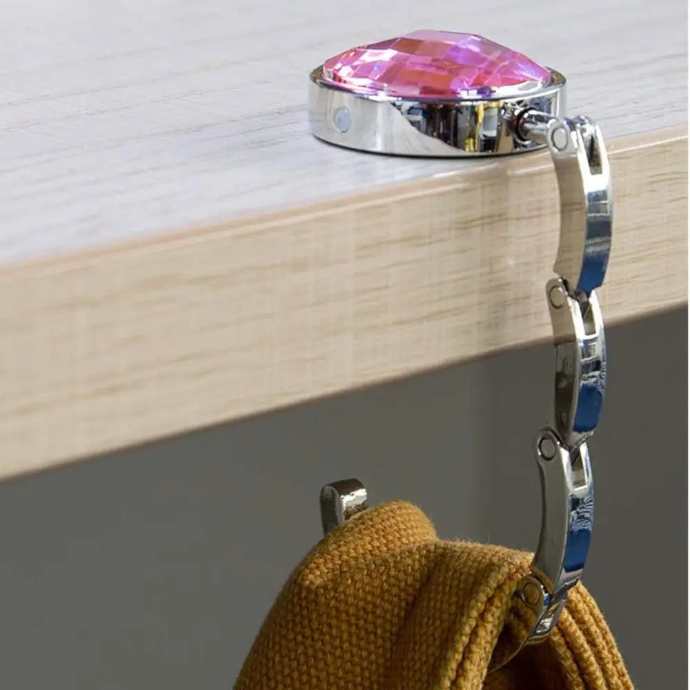 Foldable Metal Handbag Hanger – Portable Table Bag Hook