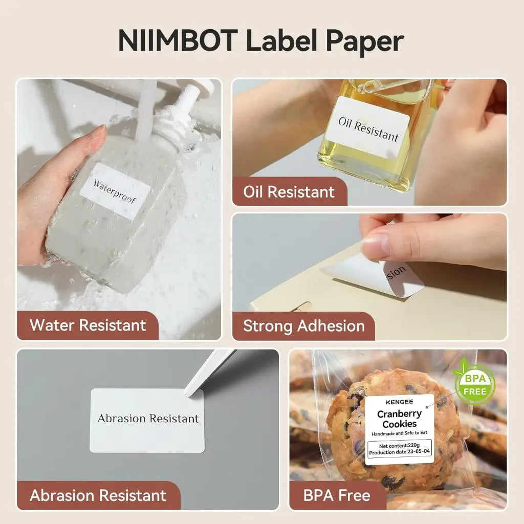 Niimbot Thermal Label Paper Roll – B1 B21 B3S D110 Compatible Thermal Label Roll Nixie
