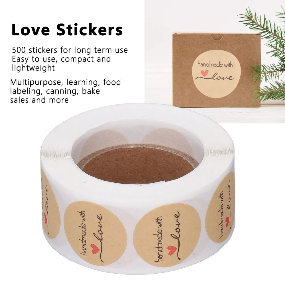 Kraft Paper Round Label Stickers 500 Pcs – Handmade Tags Kraft Label Stickers Nixie