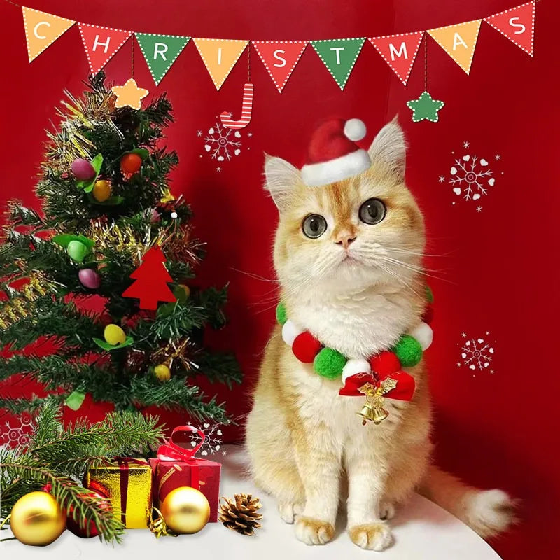 Christmas Dog Bowtie Collar – Adjustable Santa Pet Necktie Dog Bowtie Collar Nixie