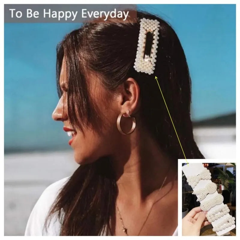 5pcs Handmade Pearl Duckbill Hair Clips – Women's Barrettes Hair Clips Nixie