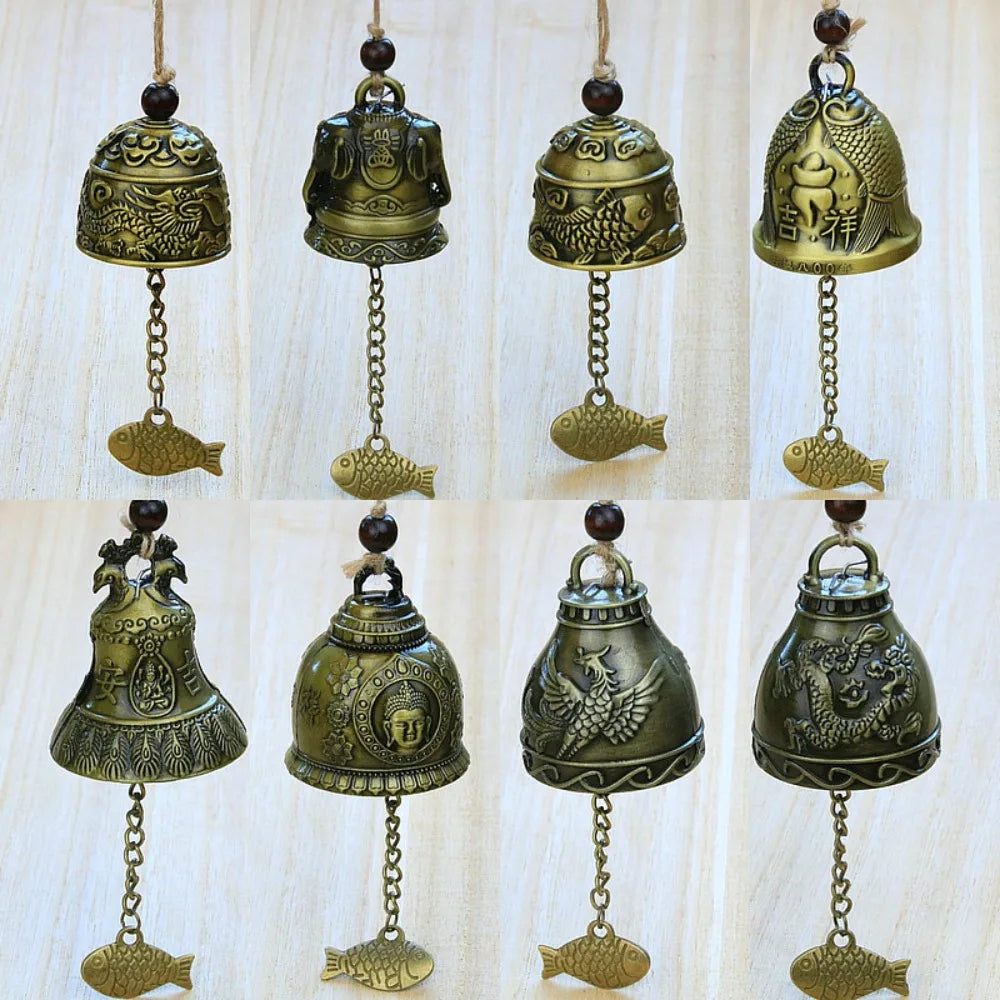 Handmade Dragon & Fish Temple Wind Bell – Retro Wall Décor