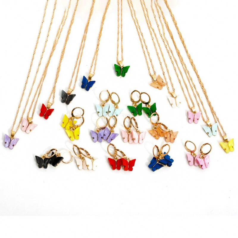 Butterfly Necklace & Earrings Set – 3-Piece Women's Jewelry Jewelry Set Nixie