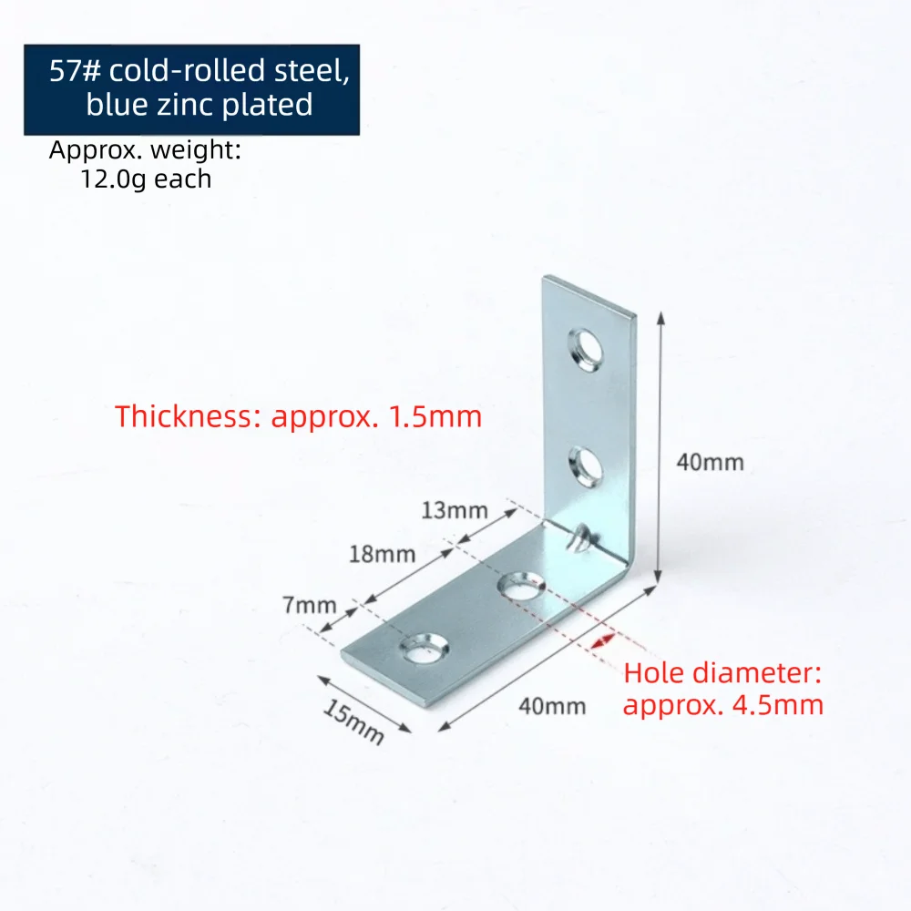 L Shaped 90° Corner Brackets Blue Zinc Steel – 5 or 10 Pack Corner Bracket Nixie