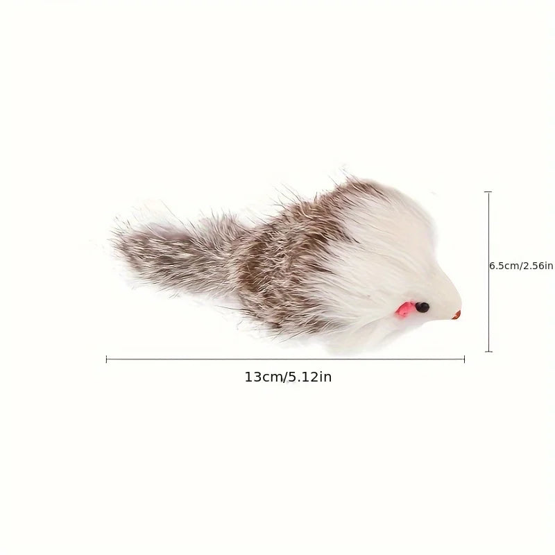 Rabbit Fur Cat Mouse Toys – Fake Mice for Cats (1/3 PCS) Cat Mouse Toy Nixie 1pcs