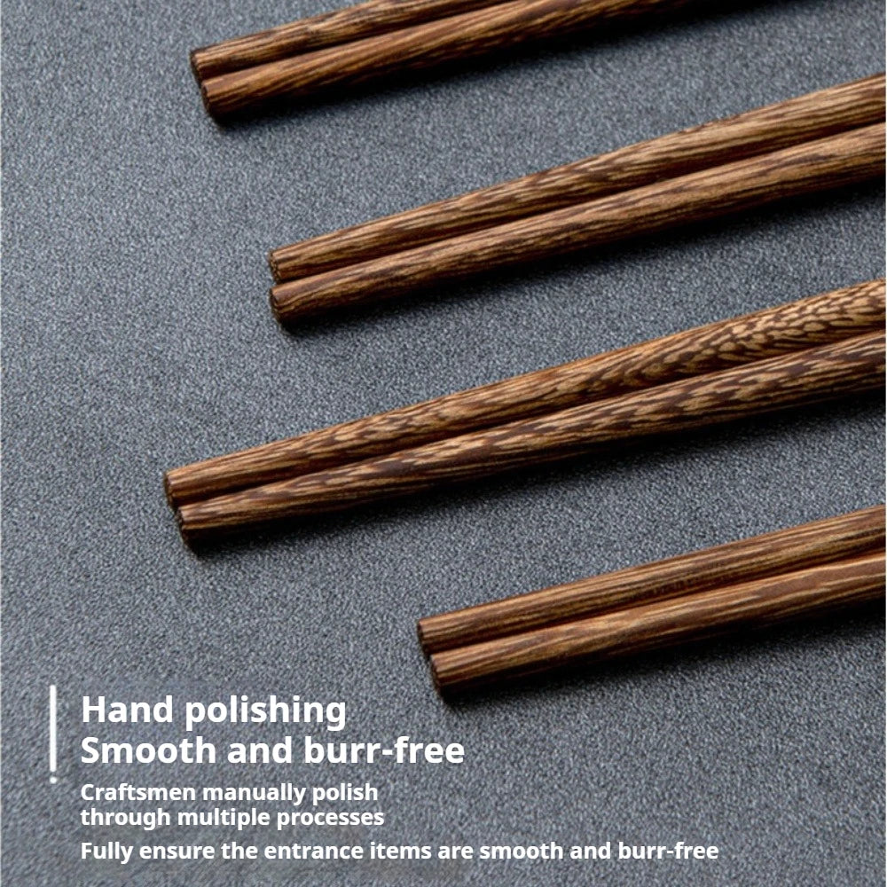 FEB.WIND Reusable Wooden Chopsticks Set with Holder – 2 Pairs Wooden Chopsticks Set Nixie