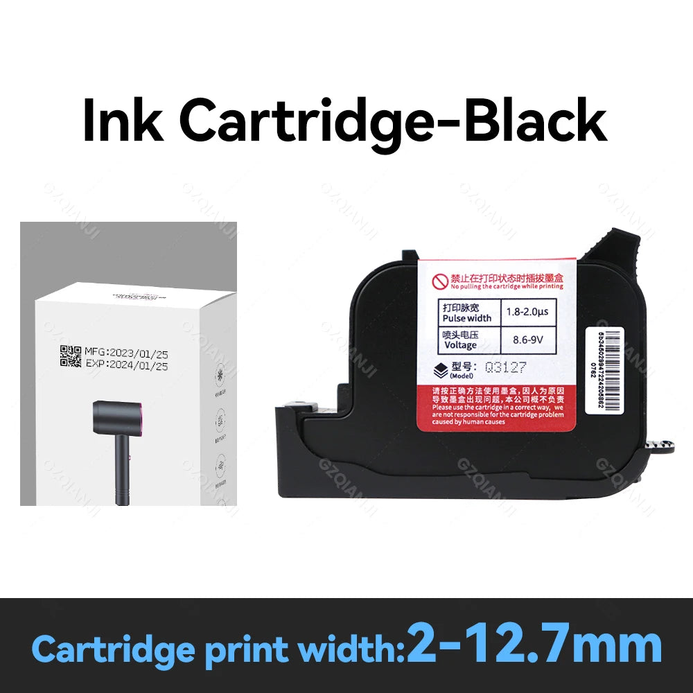 600DPI Handheld Inkjet Printer Black Ink Cartridge – Fast Dry 42ML Ink Cartridge Nixie 1pc Black ink