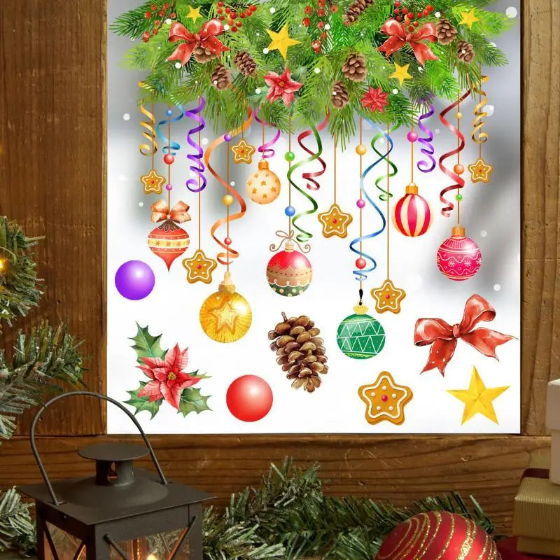 Christmas Window Clings Removable Waterproof PVC Decals Window Clings Nixie