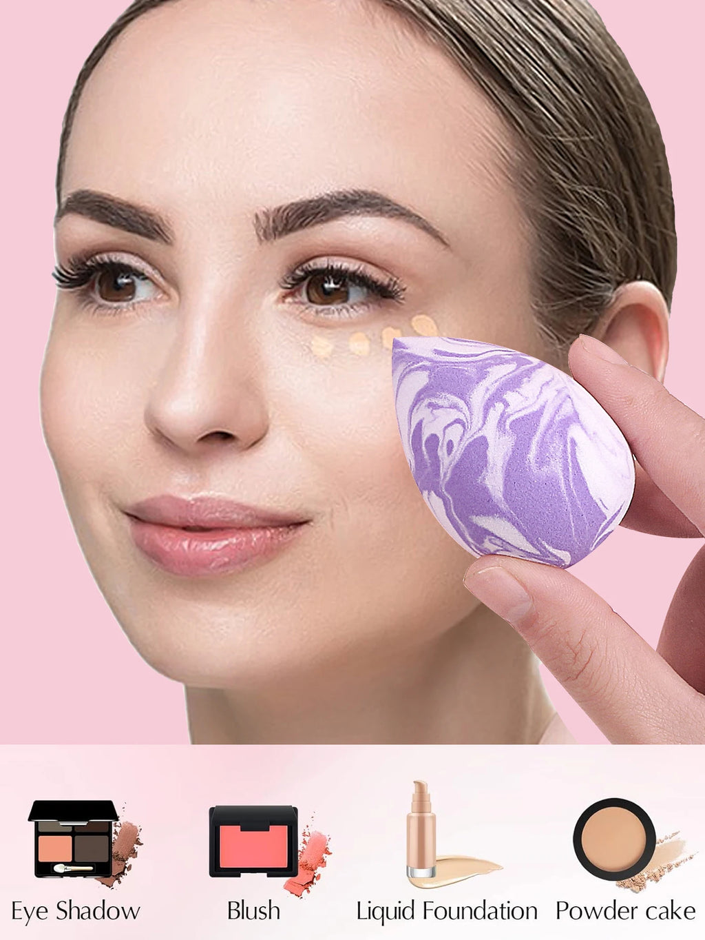 3PCS Two-Color Makeup Sponge Powder Puff – Dry & Wet Use Makeup Sponge Puff Nixie