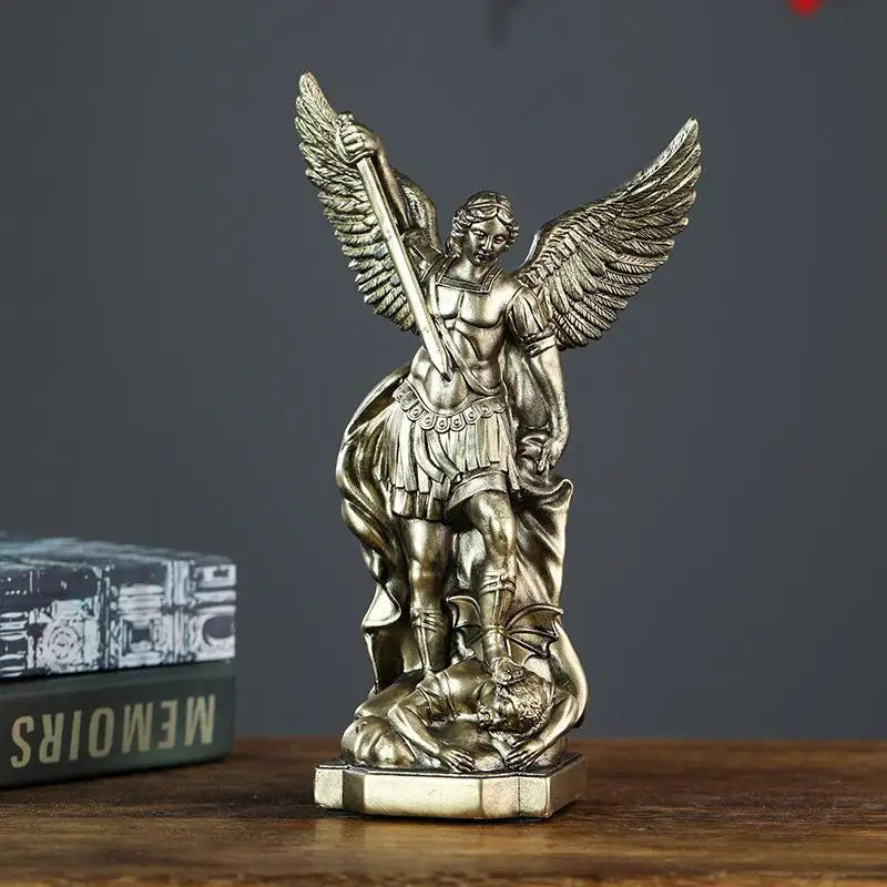Resin St. Michael Archangel Statue – Catholic Altar Decor Gift Religious Figurine Nixie