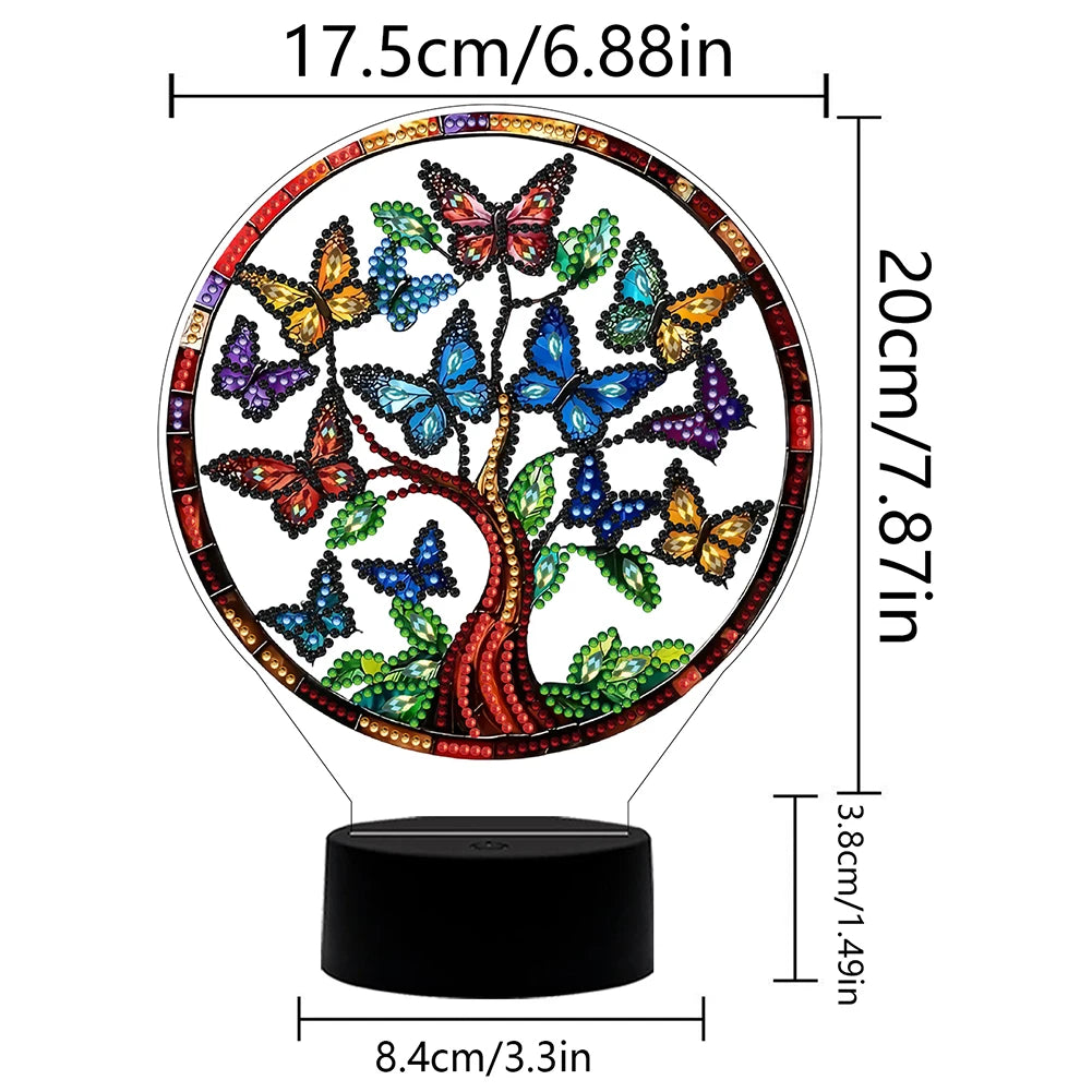 DIY 5D Diamond Painting Night Lamp – Christmas Dinosaur LED Diamond Painting Lamp Nixie