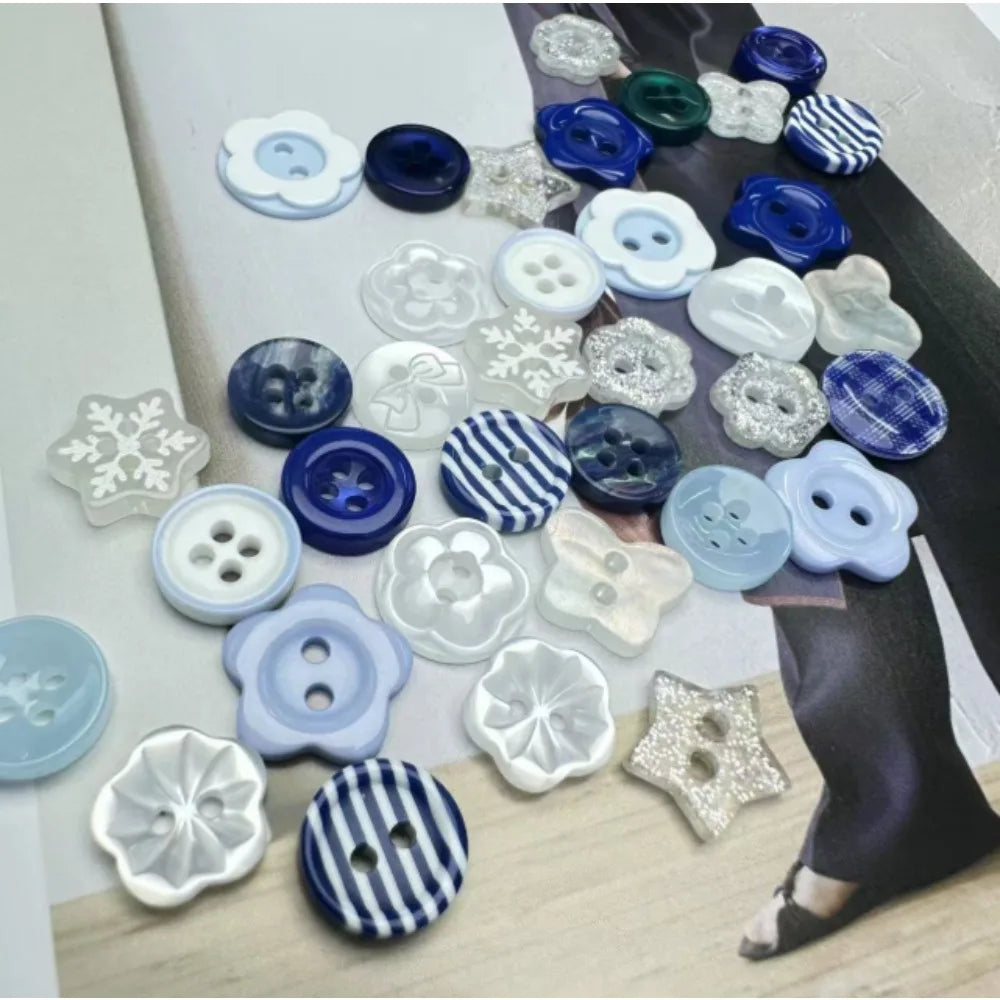 20pc Winter Snowflake Blind Box Buttons for DIY Scrapbooking