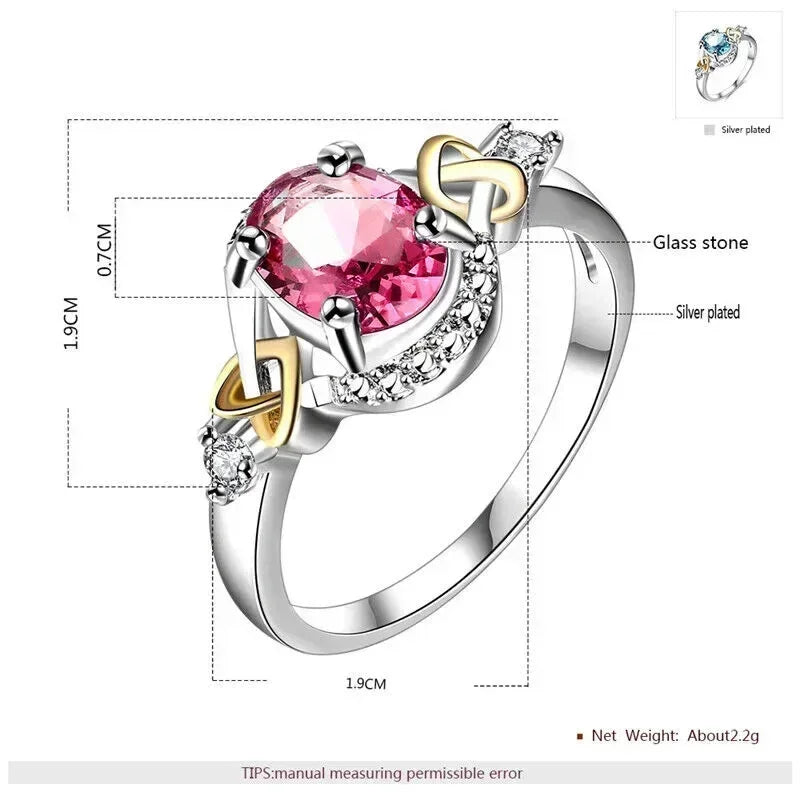 Silver Zircon Wedding Band Ring – Unisex Sizes 6–10 Fashion Ring Nixie
