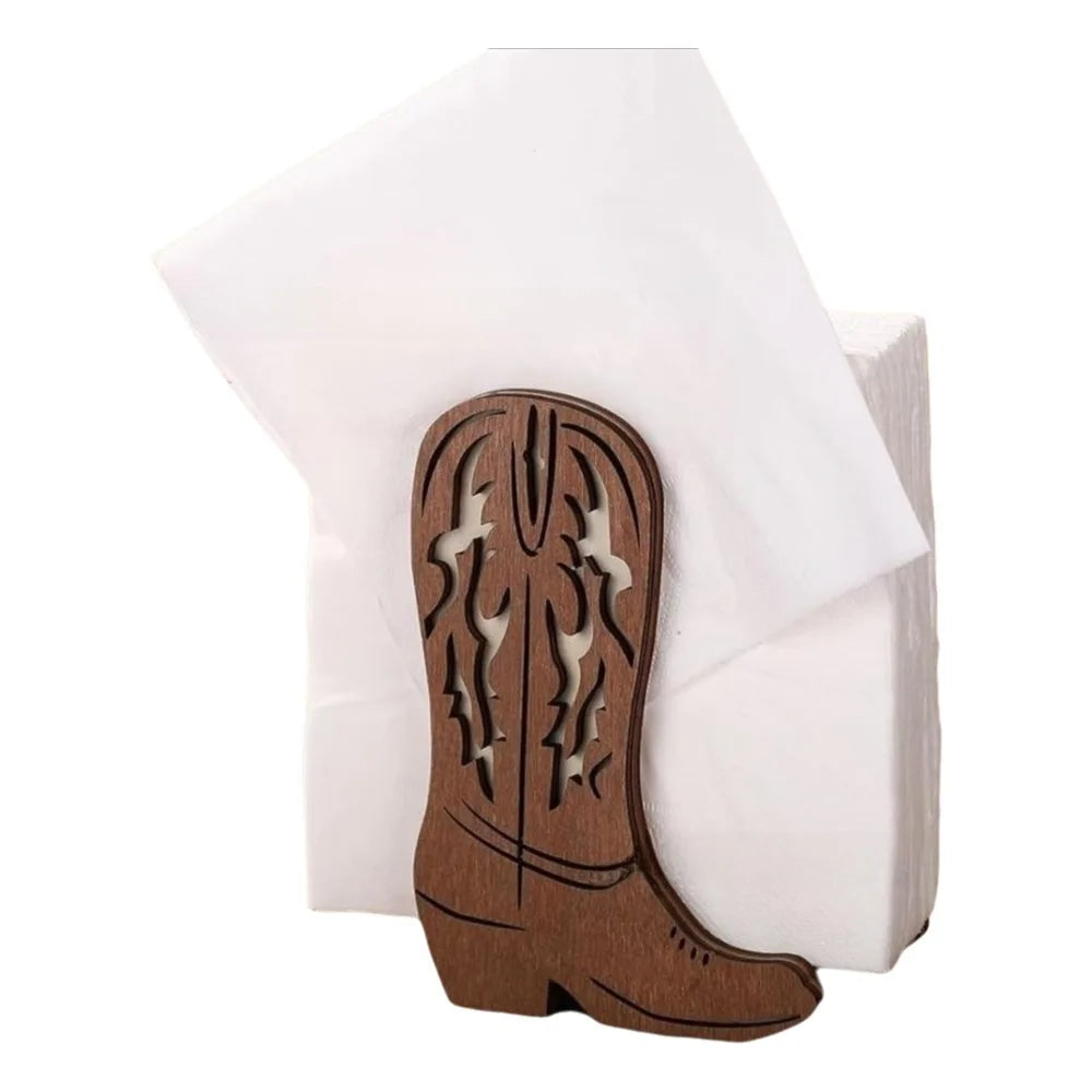 Wooden Paper Towel Holder Decorative Desktop Tissue Rack