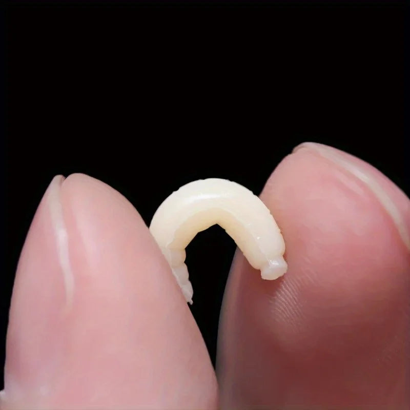 50Pcs Soft Grub Worm Fishing Lures 1.6cm Ivory PVC Bait Soft Fishing Lures Nixie