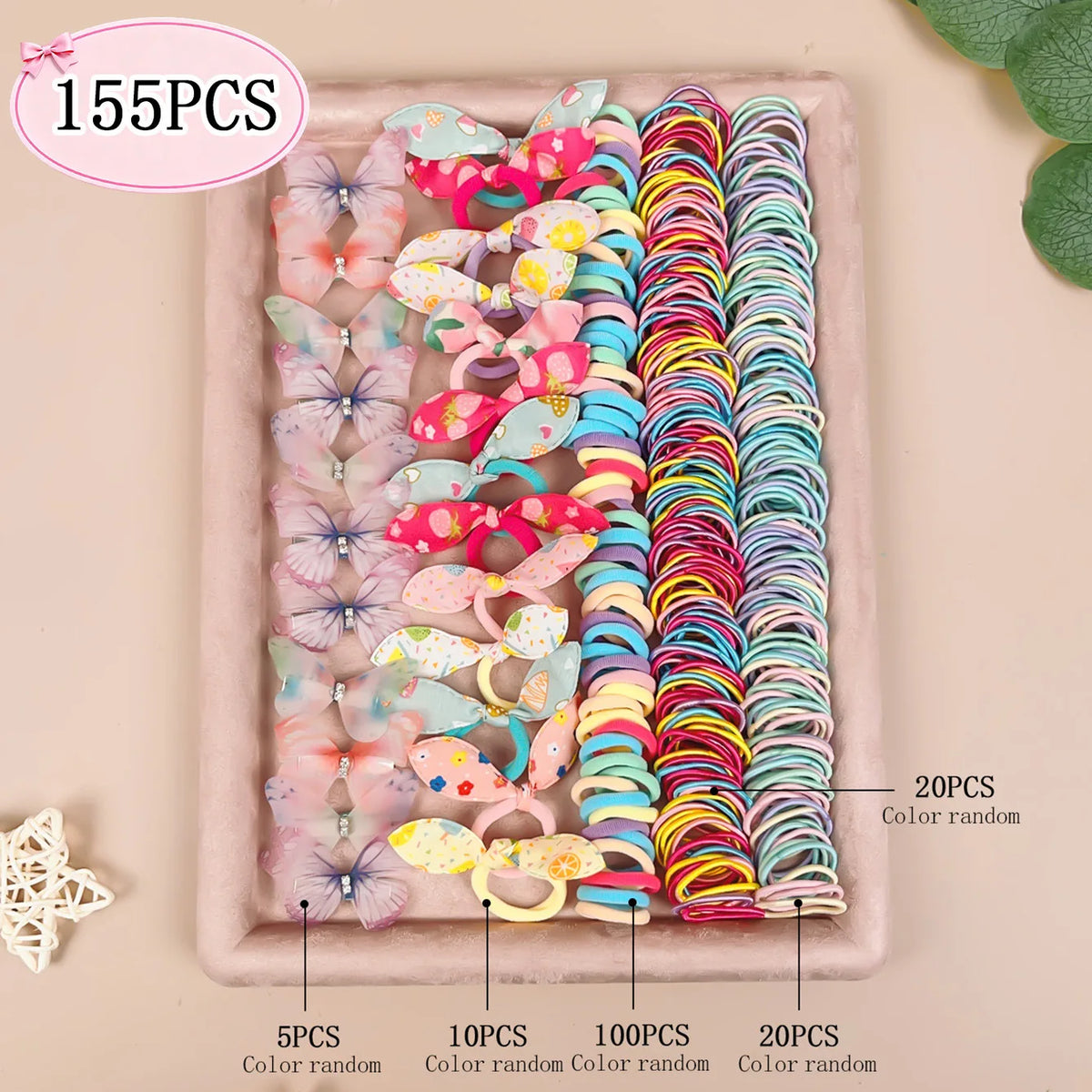 974pc Girls Sequin Butterfly & Star BB Hair Clips Set Kids Hair Clips Nixie 6-155Pcs No Box Bag