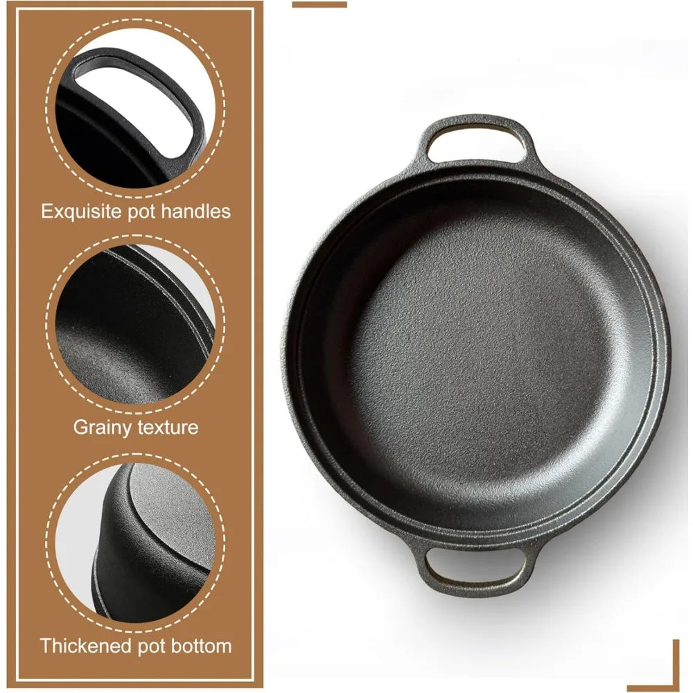 Cast Iron Skillet with Handle – Steak, Pizza & Camping Pan Cast Iron Skillet Nixie