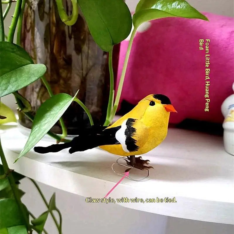 Artificial Golden Oriole Bird Clip – Realistic Feather Decor Decorative Bird Clip Nixie