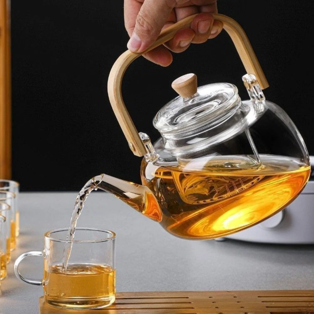 1000ML Glass Teapot with Infuser | Stovetop Safe Tea Kettle Glass Teapot Nixie