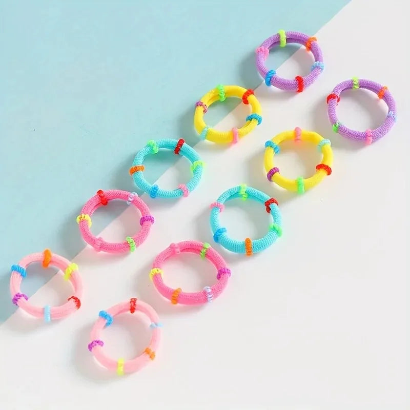 100pcs Elastic Hair Ties & Ponytail Holders – Soft Nylon Bands Elastic Hair Ties Nixie