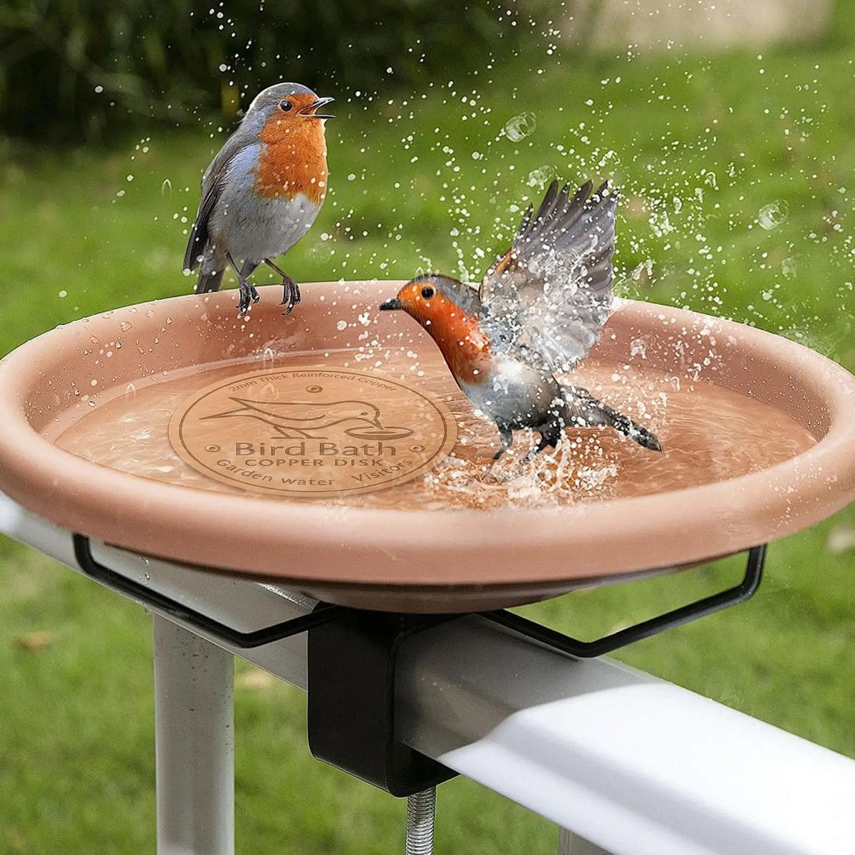 Copper Bird Bath Disk | Algae-Inhibiting Triple-Point Support