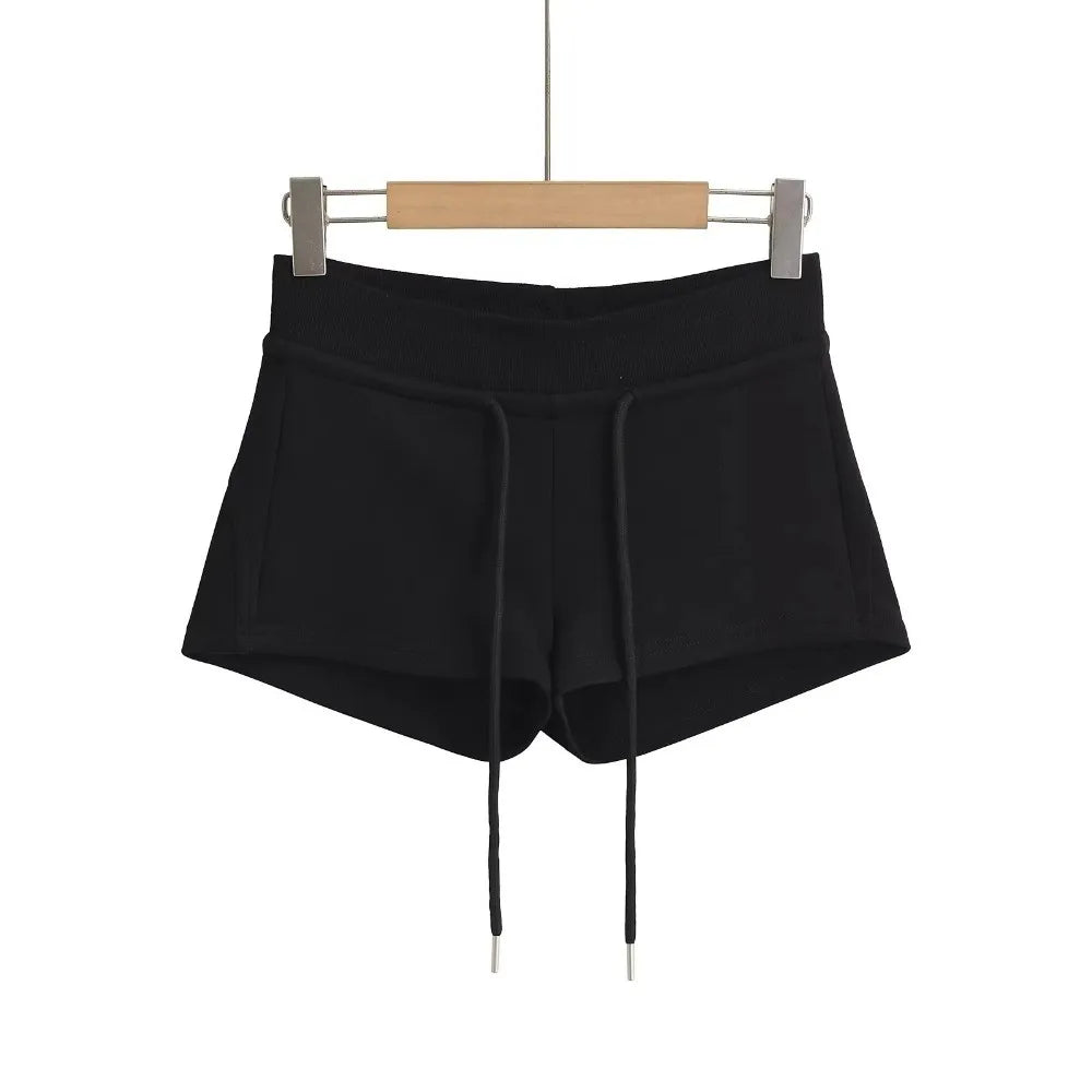 Women's Breathable Drawstring Sports Shorts – Black & Grey Women's Sports Shorts Nixie