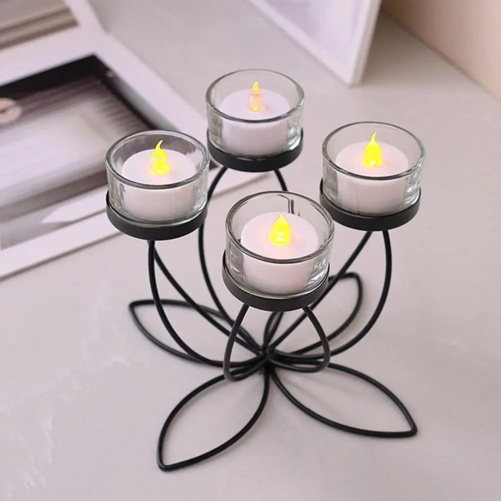 Iron Candle Holder Stand | 1/3/4/5 Candle Tabletop Candlestick Candle Holder Stand Nixie