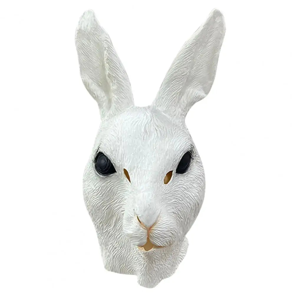 Realistic Bunny Latex Hood Mask – Breathable Halloween Costume