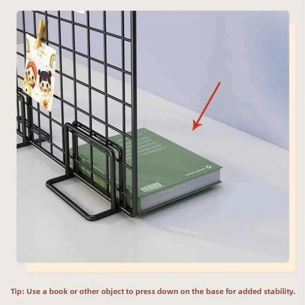Modern Metal Grid Display Rack with Desktop Stand Base Grid Display Stand Nixie