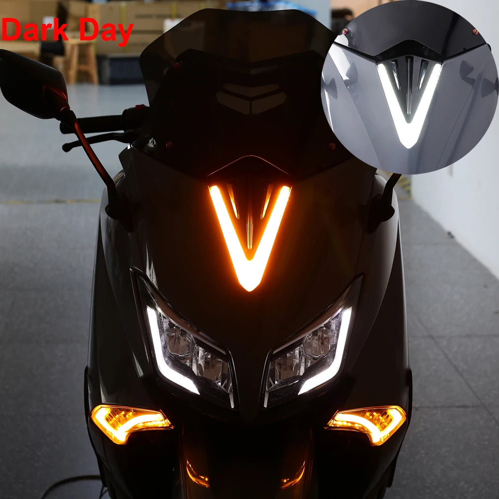 V-Shape LED DRL for Yamaha TMAX 530 2015-2016 | Waterproof Driving Lamp Motorcycle DRL Light Nixie