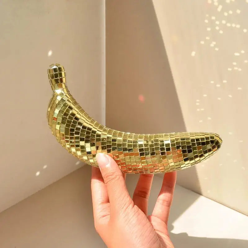 Banana Disco Ball Mosaic Ornament – Retro Home Decor Decorative Ornament Nixie A2