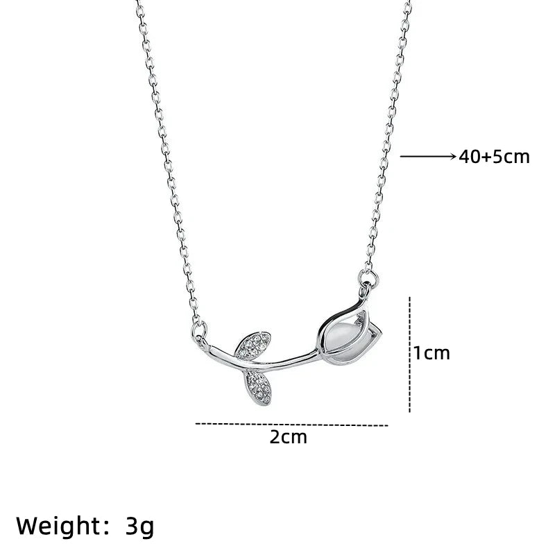 Tulip Pendant Necklace | Gold Plated Copper & Stainless Steel Pendant Necklace Nixie