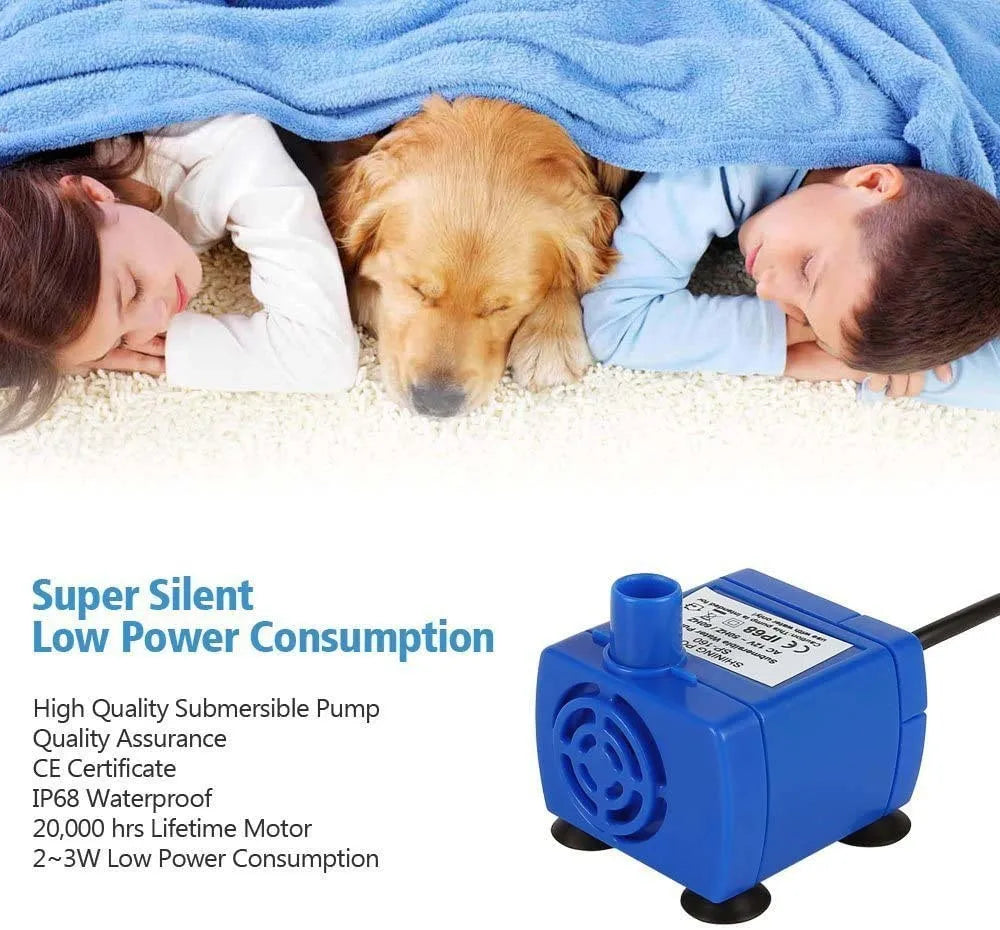 Cat Water Fountain with LED Light & Replacement Pump