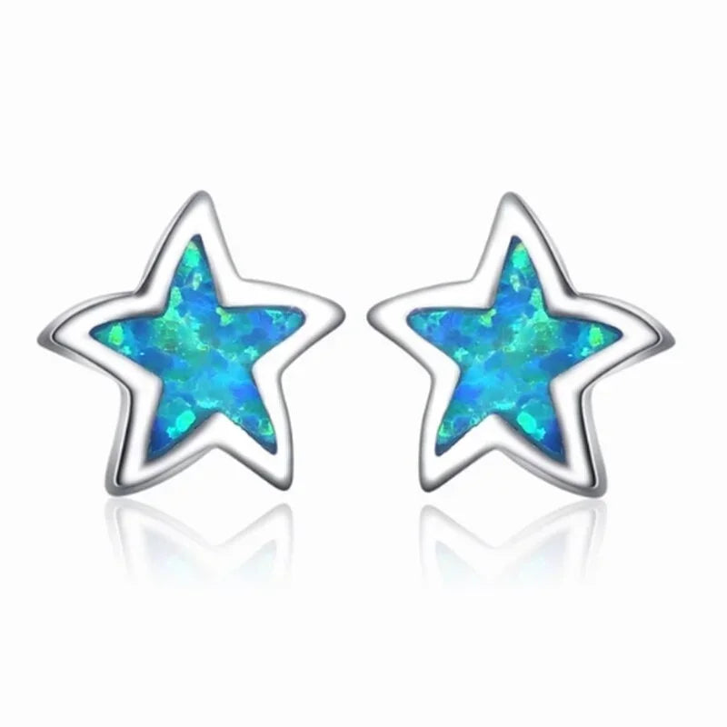 Imitation Opal Star Stud Earrings | Fashion Jewelry Gift Stud Earrings Nixie