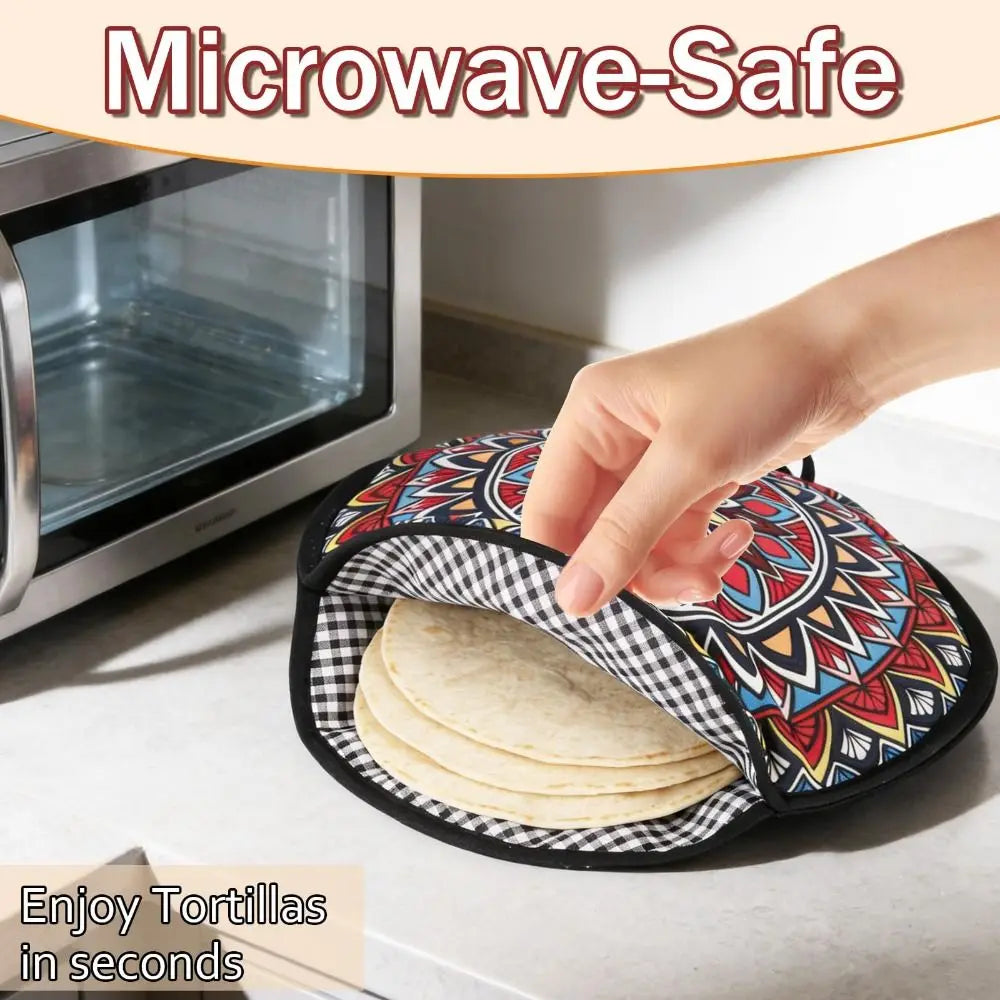 12-Inch Microwavable Tortilla Warmer Pouch – Insulated Reusable Bag Tortilla Warmer Pouch Nixie