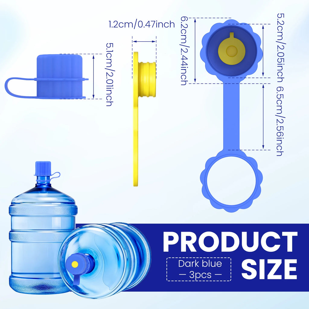 3-Pack Silicone 5 Gallon Water Jug Caps – Spill-Proof Lids Water Jug Caps Nixie