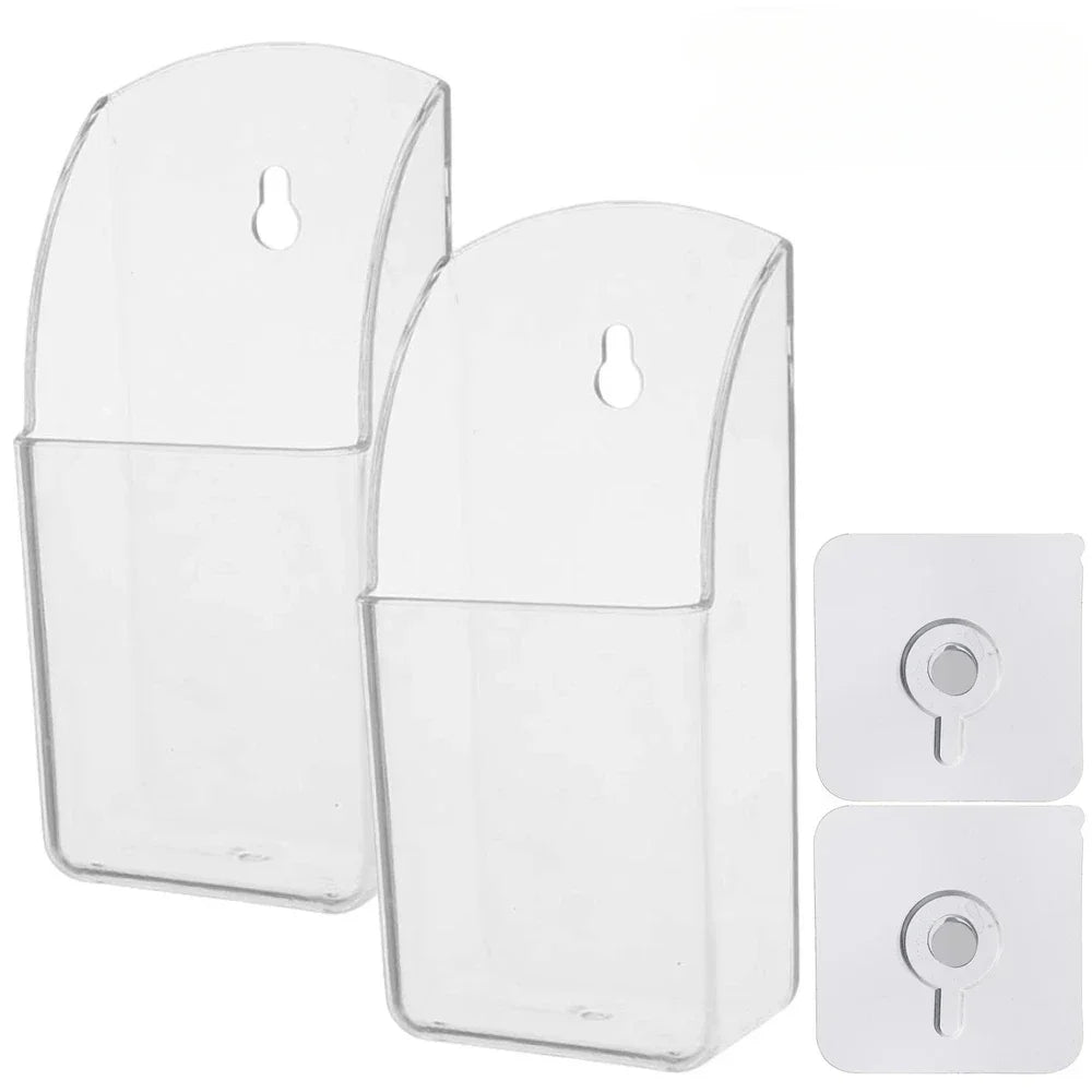 Wall Mount Remote Control Holder – Clear Acrylic Storage Box Wall Mount Storage Box Nixie 2Set
