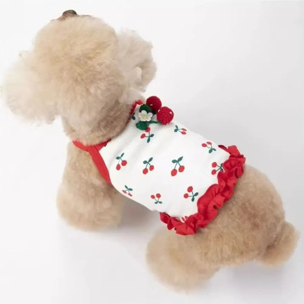 Breathable Cherry Dog Vest – Soft Pet Dress for Small Dogs Pet Dog Dress Nixie