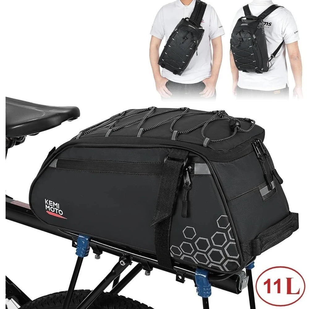 KEMITOUR Waterproof Rear Bike Rack Bag 8L/11L Pannier Trunk Bag Bicycle Pannier Bag Nixie Type B 11L