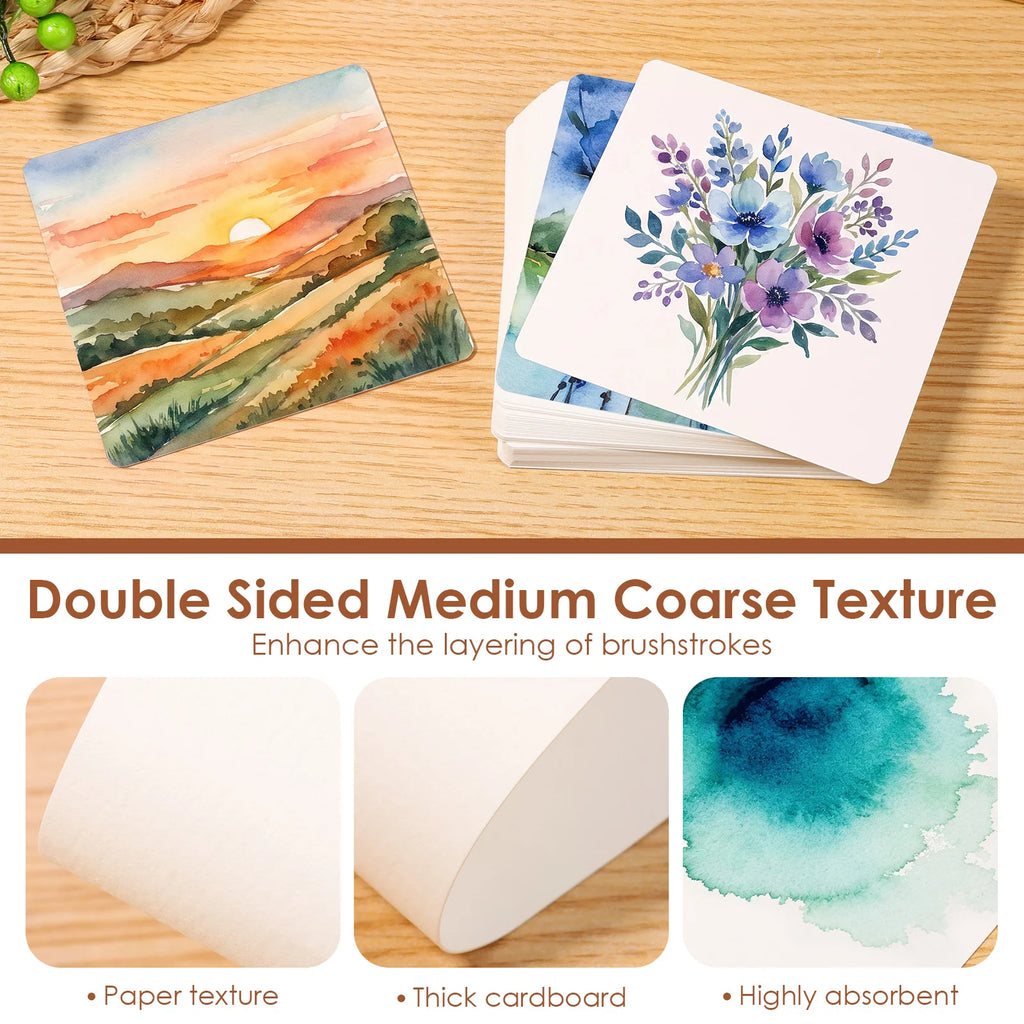 100-Sheet Square Watercolor Paper 300g – 12×12cm Art Sheets Watercolor Paper Nixie