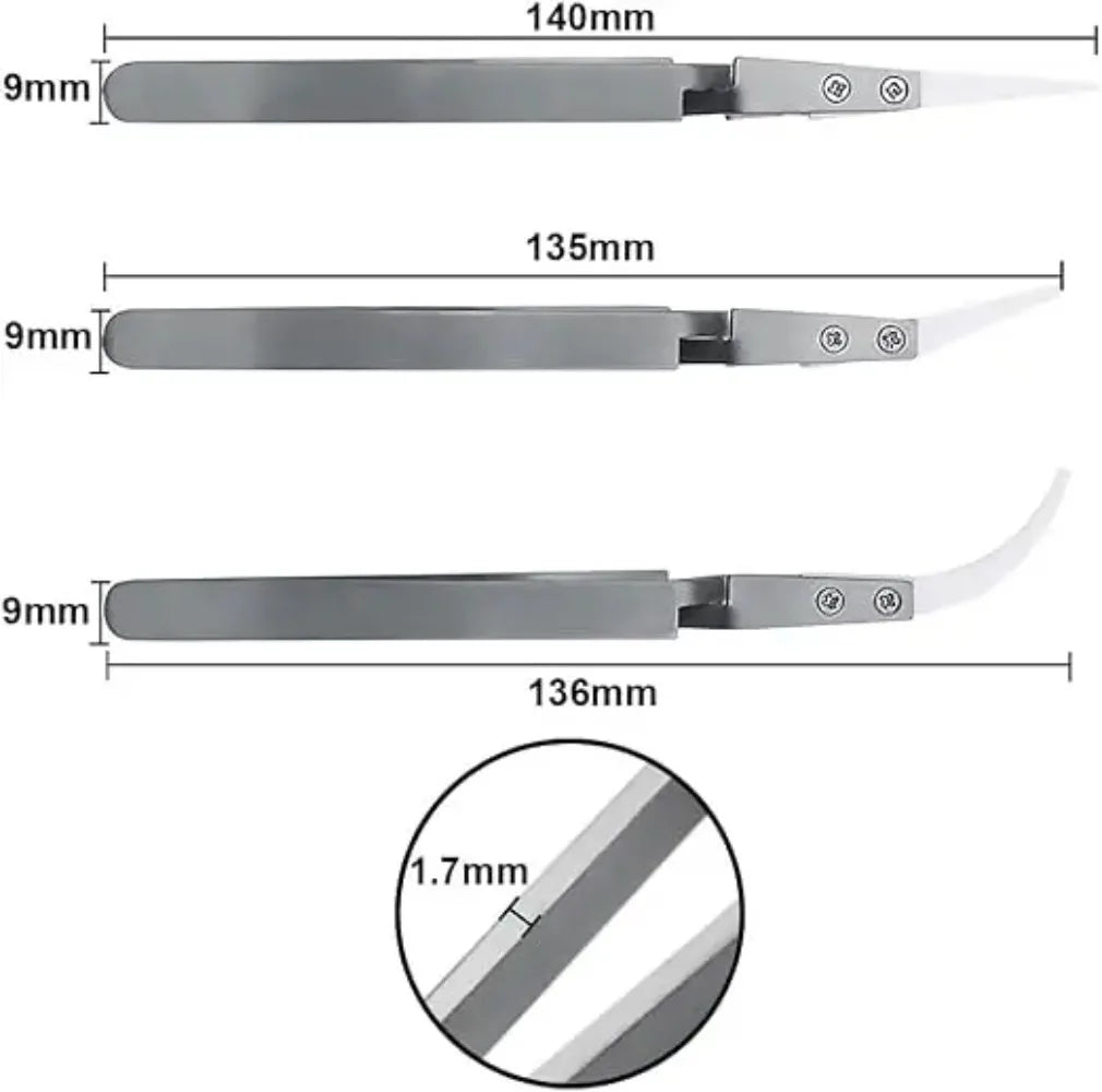 Ceramic Cross Lock Tweezers Anti-Static Reverse Action Tool